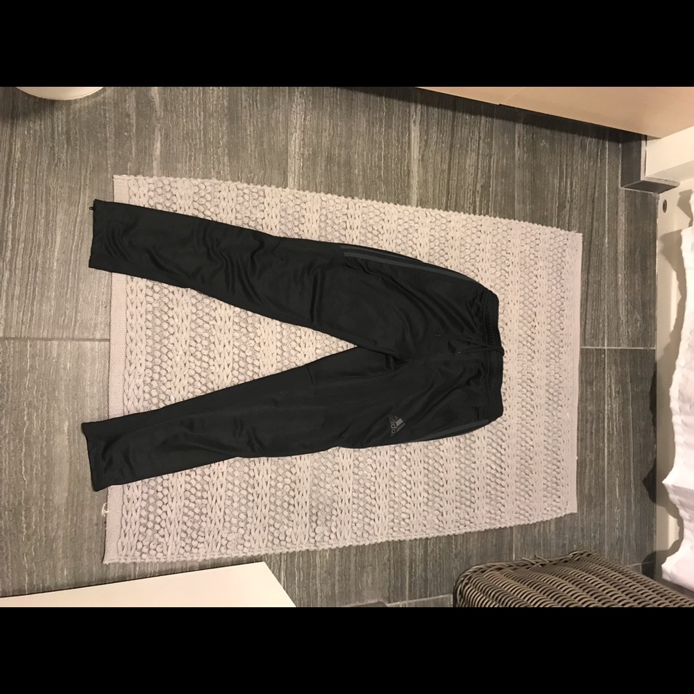 Adidas sweat pants. Jogger style with zipper